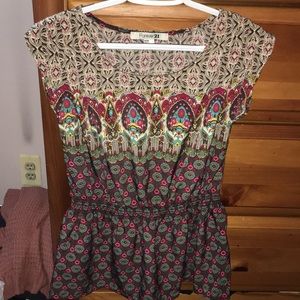 Short sleeve shirt, size medium, tribal printed